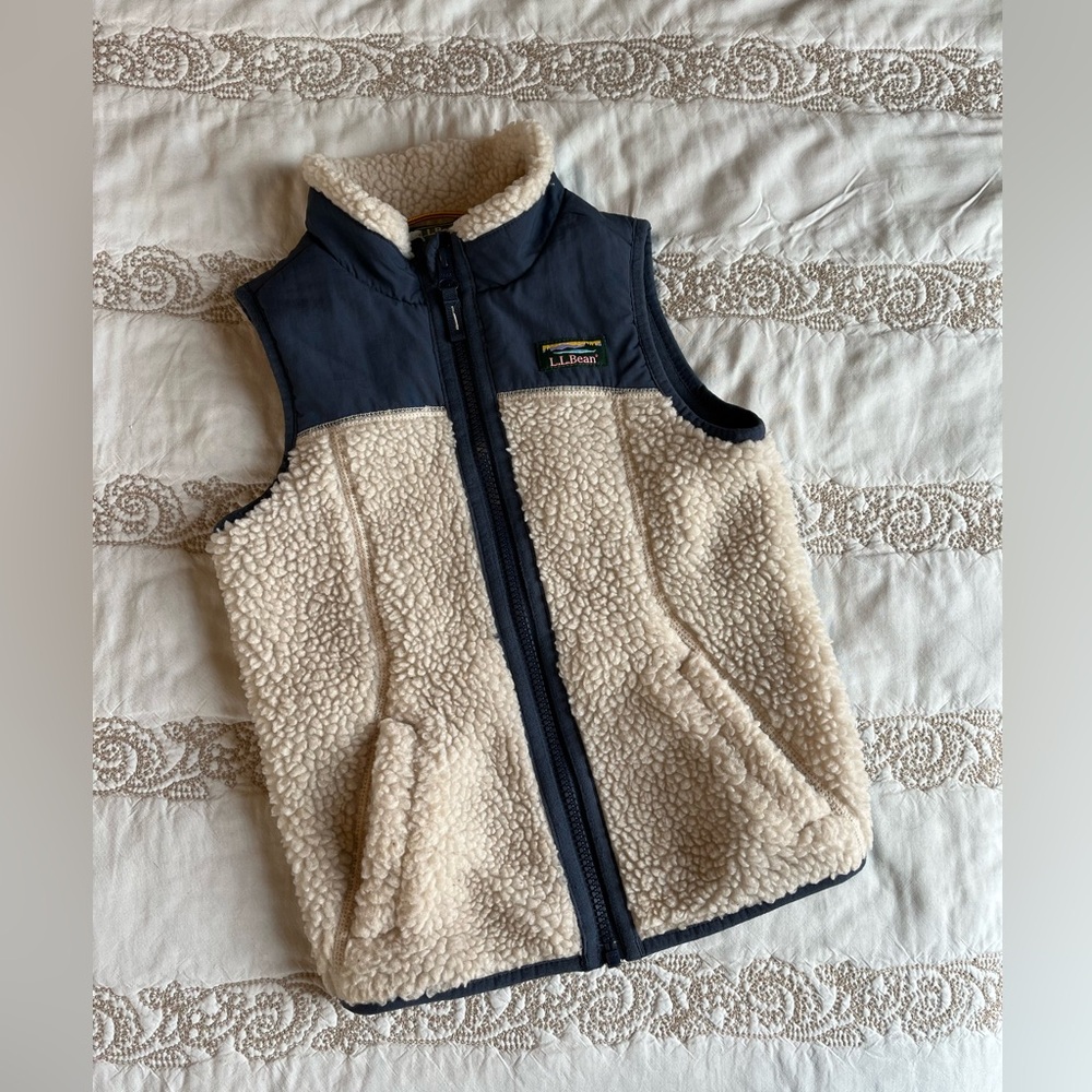 LL Bean 4T Toddler Boys’ Sherpa Vest EUC